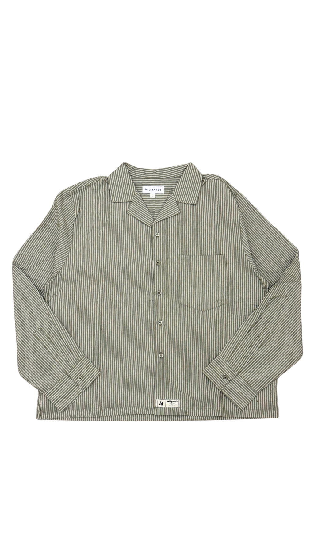 Hemd Millyards Heavy Cropped Seercuker sage green