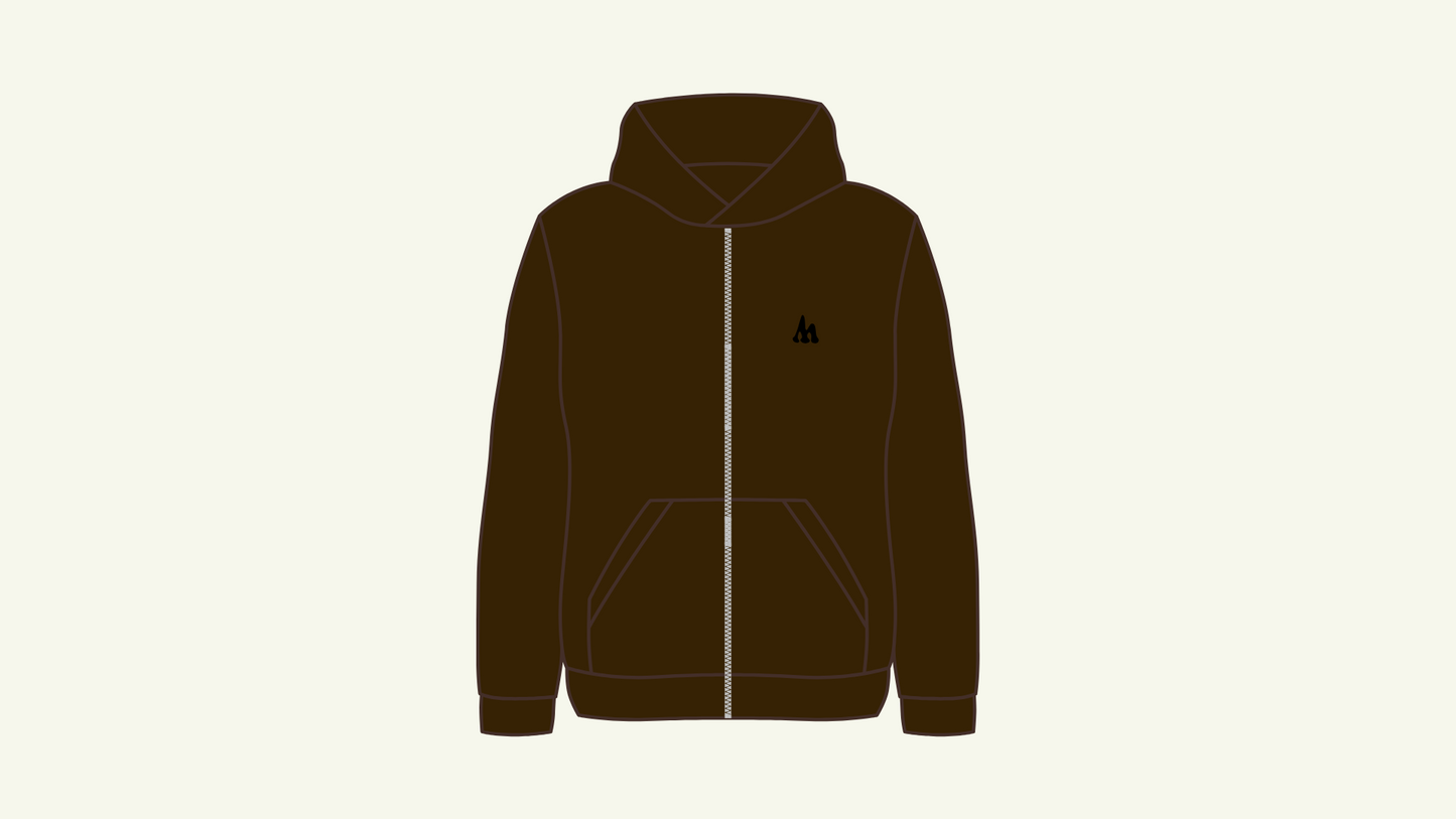 Zip-Hooded Millyards Atlas chocolate brown