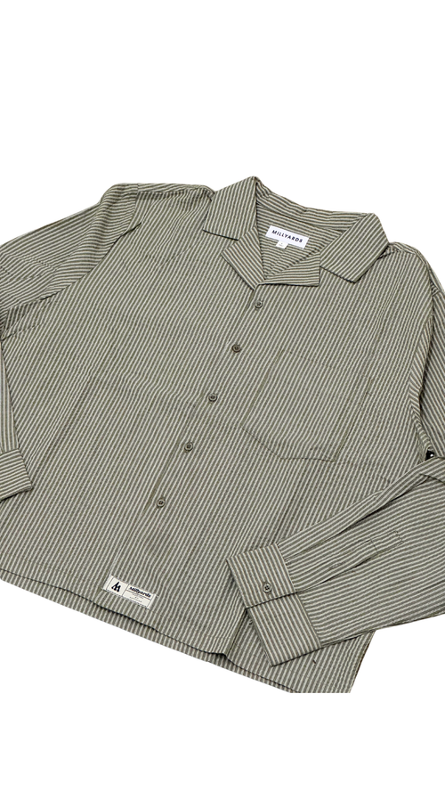 Hemd Millyards Heavy Cropped Seercuker sage green